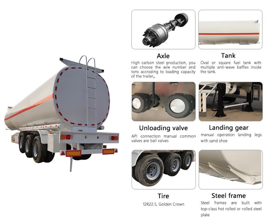 China Factory Oil Water Milk Diesel Tanker Tank Semi Trailer for Sale