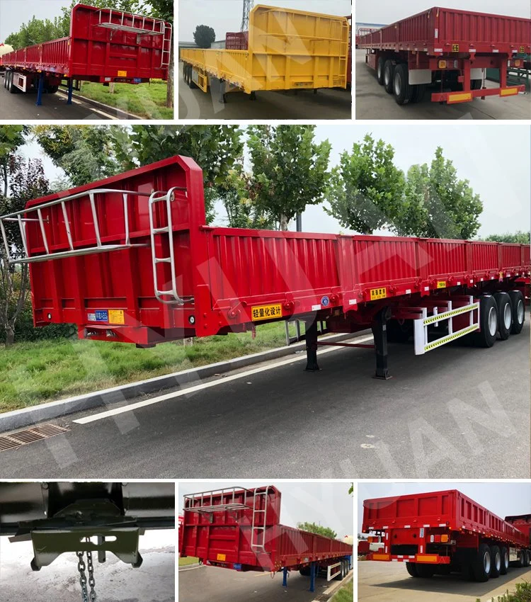 40-100 Tons Used New Side Wall Fence Semi Trailer for Sale