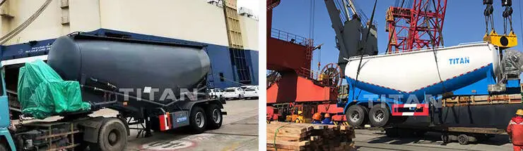 Titan 3 Axle 40-60 Tons 35/45/50cbm V Type Dry Bulk Cement/Flour/Powder/Fly Ash Transport Silo Bulker Tank/Tanker Silobas Truck Semi Trailer for Sale