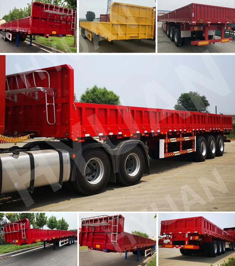 Good Condition 3 Axles 13m Cargo Transport Side Wall Semi Trailer