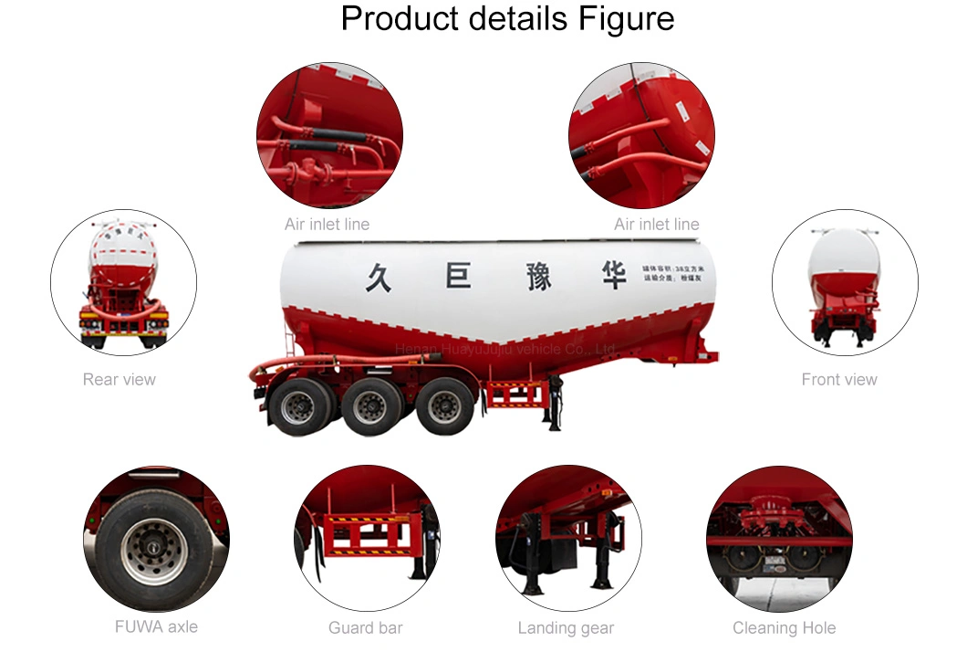 Tri Axles China Top Brand Ome/ODM Bulk Cement Semi Trailer with Landing Gear for Sale