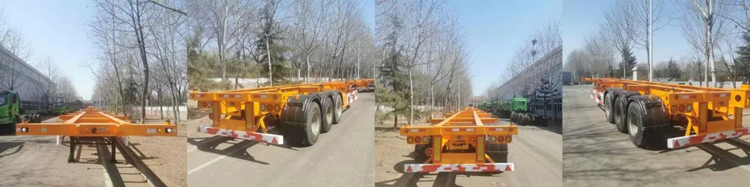 40FT 45FT 48FT 20FT 3 Axle Skeleton Container Trailer Truck Heavy Light Skeleton Semi Trailer